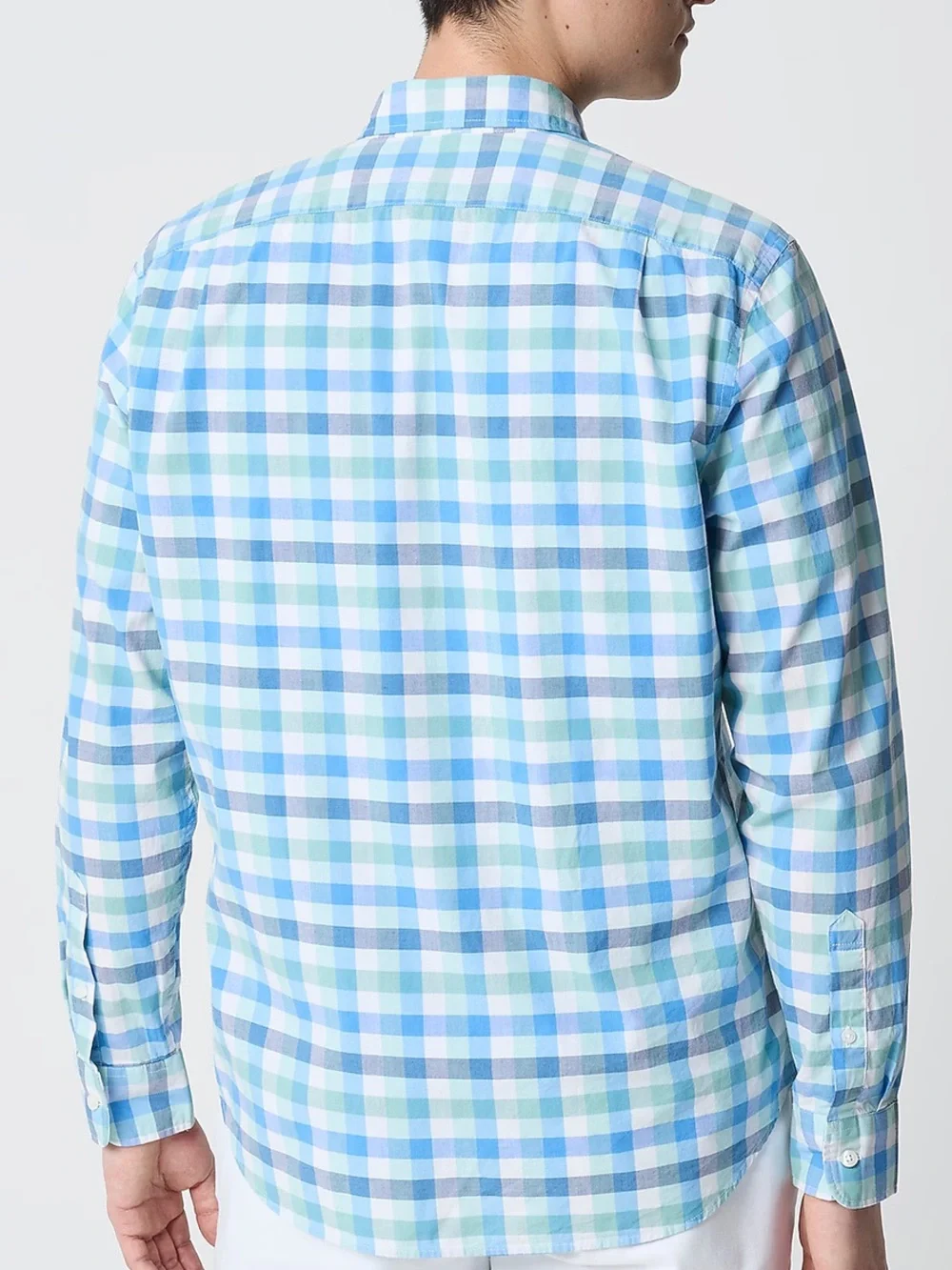 J crew blue green Classic-fit flex casual shirt